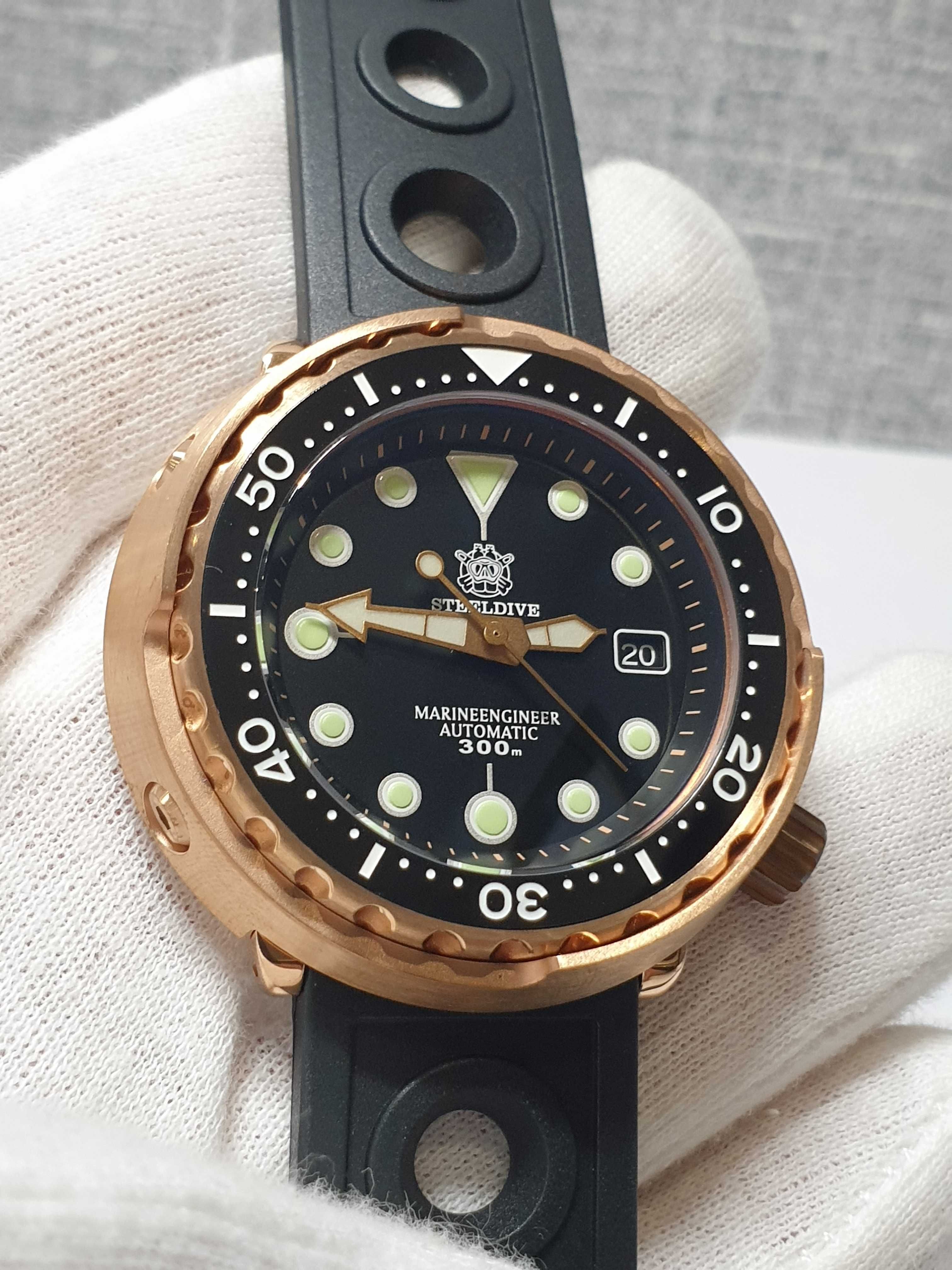 Чоловічий годинник часы Steeldive Marineengineer 300m Bronze Automatic