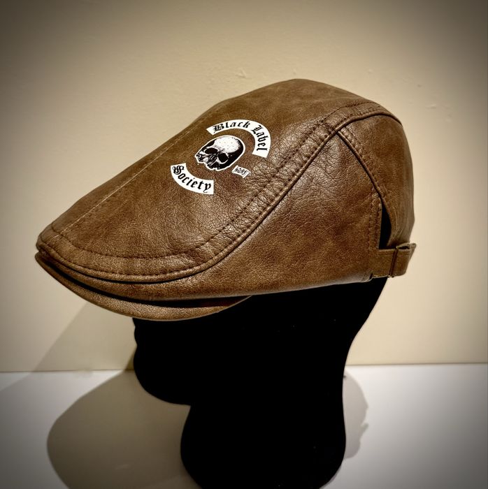 Kaszkiet męski skórzany brąz