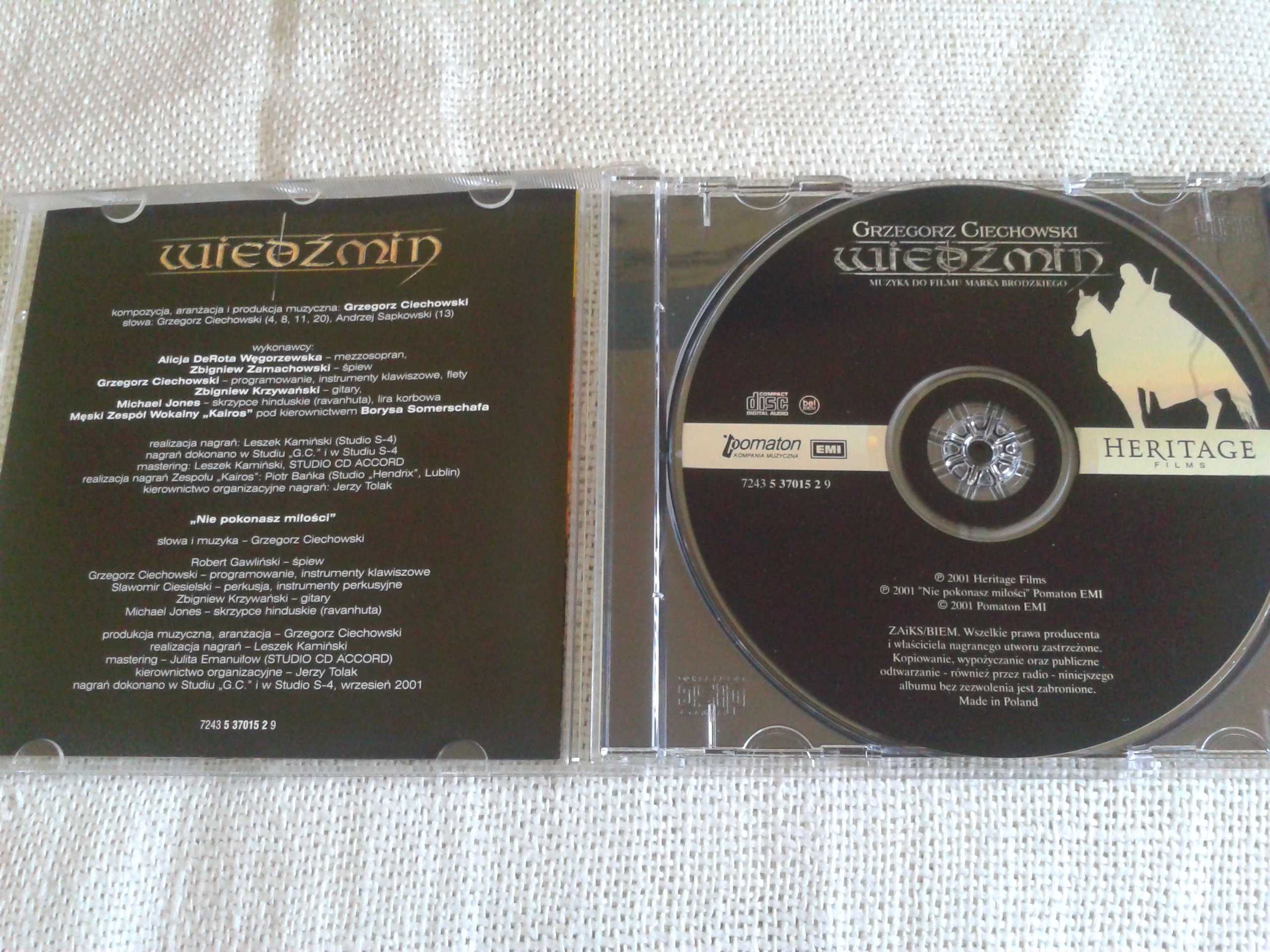 Wiedźmin,  Muzyka Do Filmu - Grzegorz Ciechowski CD