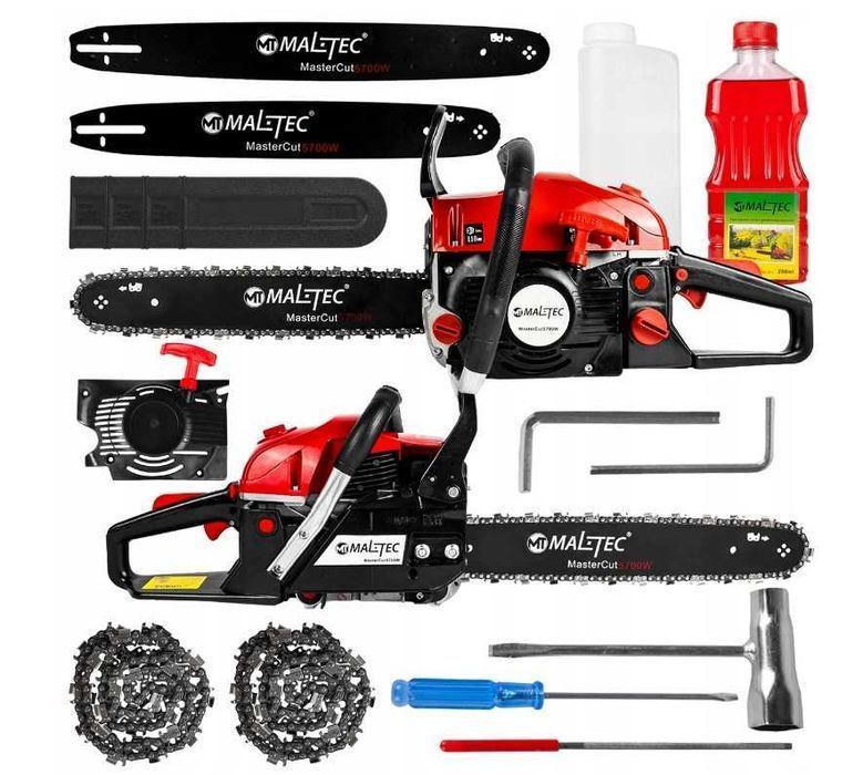 Zestaw XXL Piła łańcuchowa MalTec 4200W 5,7 KM Spalinowa Pilarka NOWA