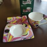 Filiżanka + spodek do kawy, herbaty, zestaw deserowy