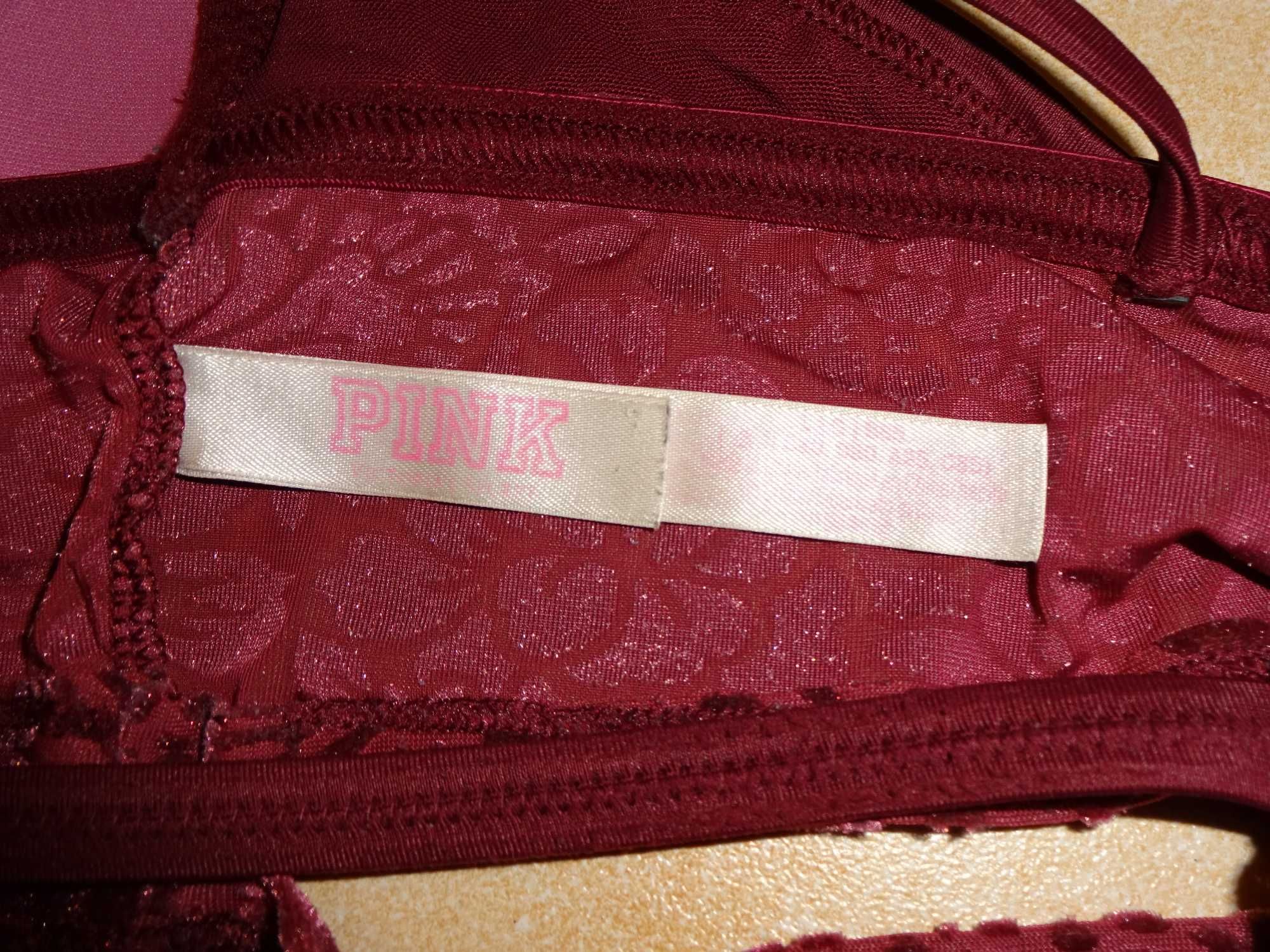 Victoria's Secret PINK śliczny aksamitny biustonosz top L / 85B