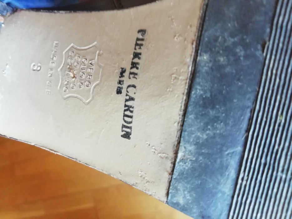 Botas de cano alto de pele genuína Pierre cardin