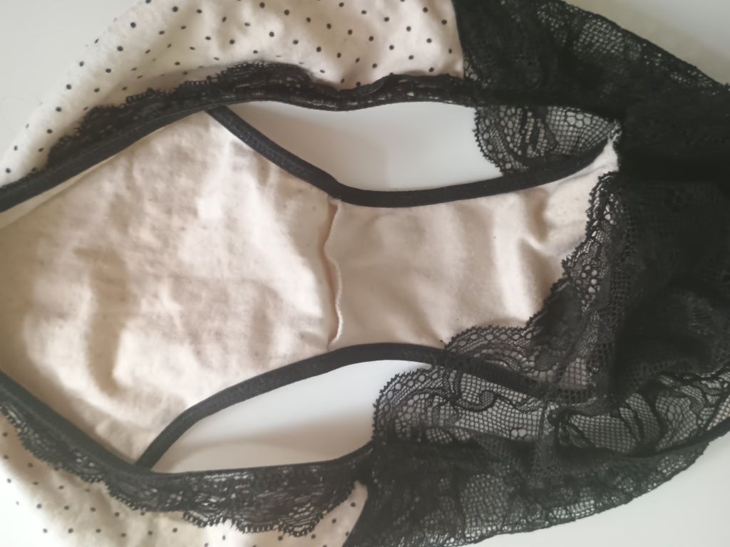 Majtki figi sexy koronka l xl bez czarny damskie