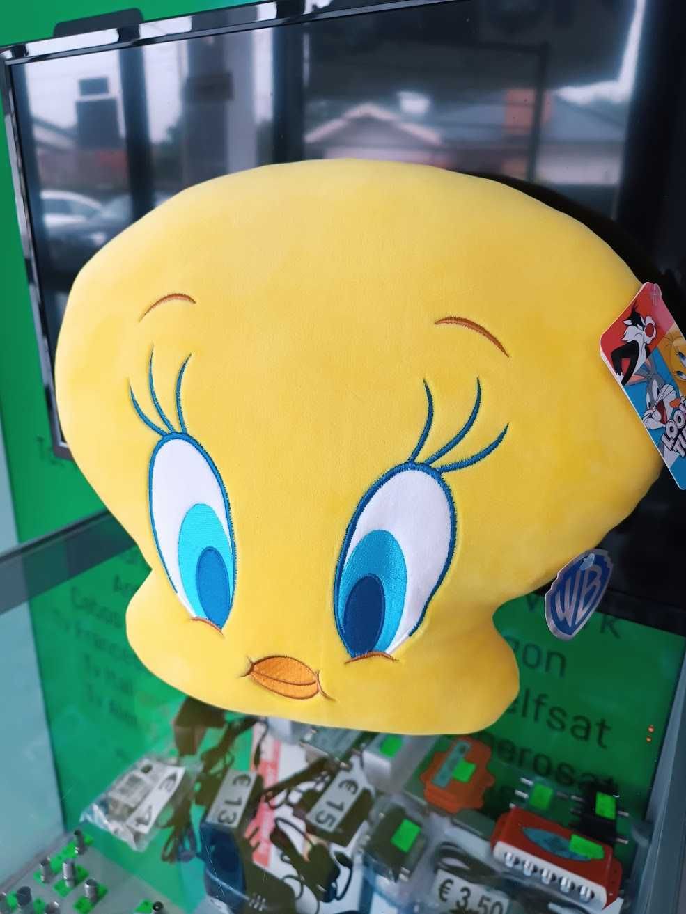 Peluche Almofada Tweety Looney (Edição 100 anos Warner Bros) 33x30cm