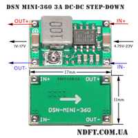 DSN Mini-360 3A DC-DC понижуючий (5V-23V на 1V-17V)