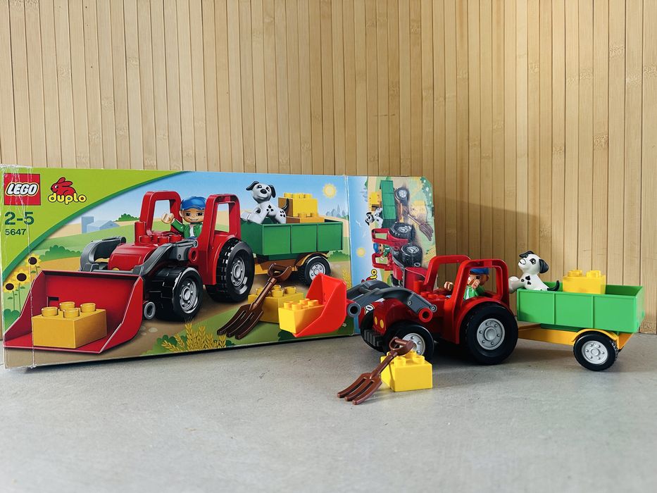 Lego duplo 5647 - duży  traktor z przyczepą + akcesoria