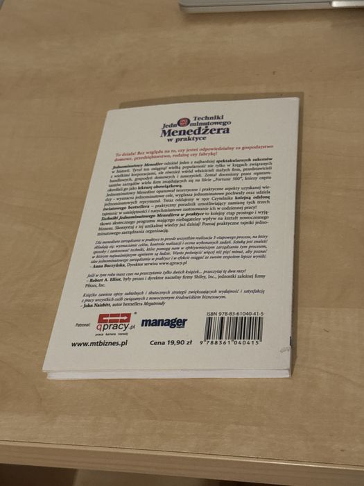 Książka Techniki jedną minutowego menadżera w praktyce
