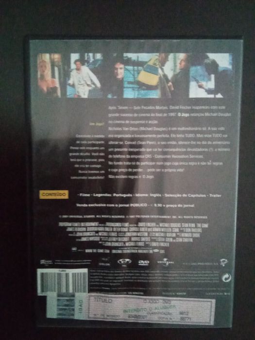 DVD com filme, O Jogo