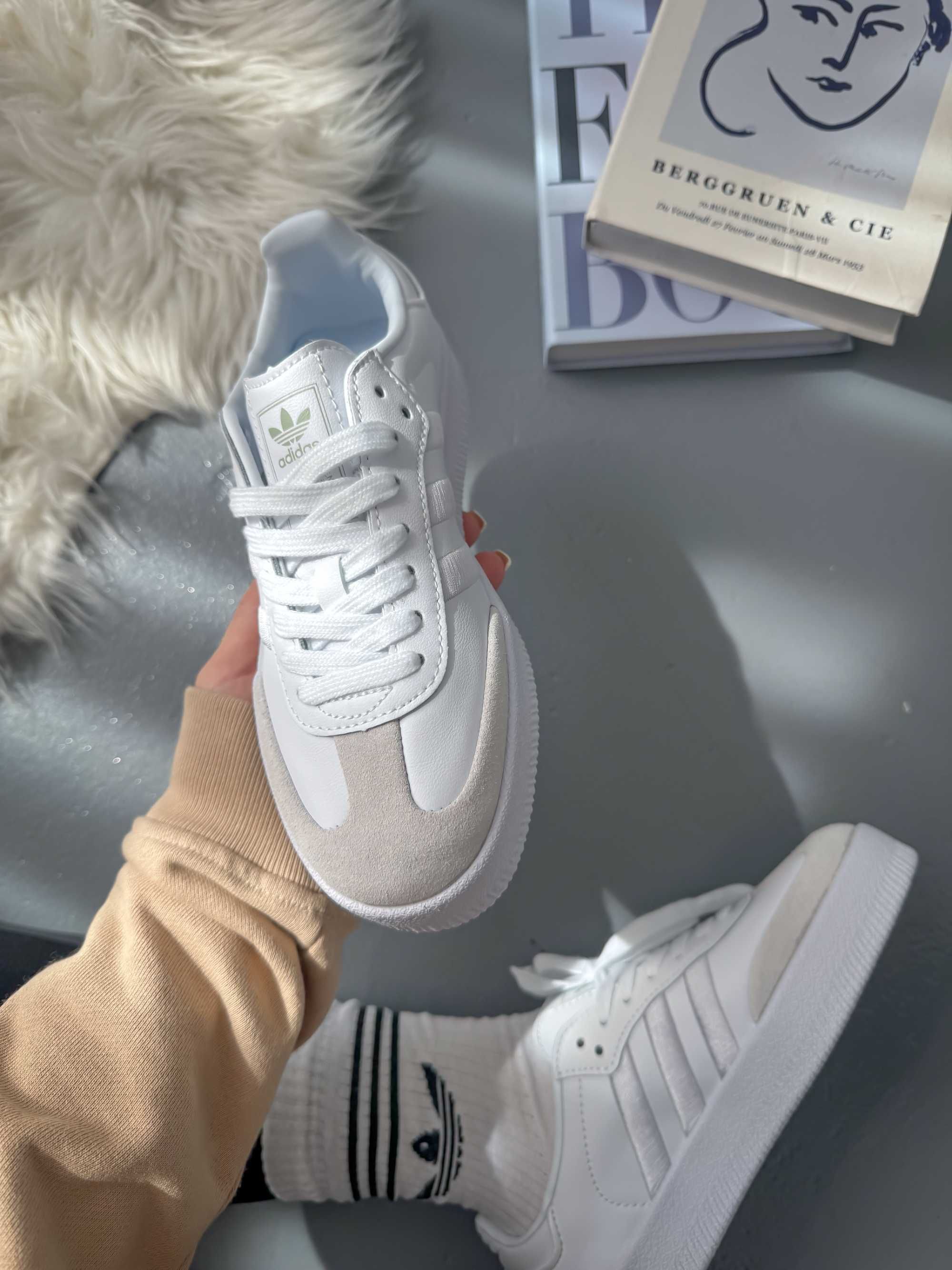40р Кеди Adidas Samba Platform Full White кросівки адідас самба