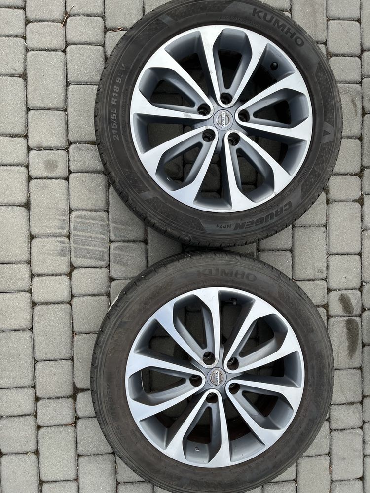 Alufelgi 5x114,3 18 cali Nissan Qashqai X-trail Juke opony 215/55/18