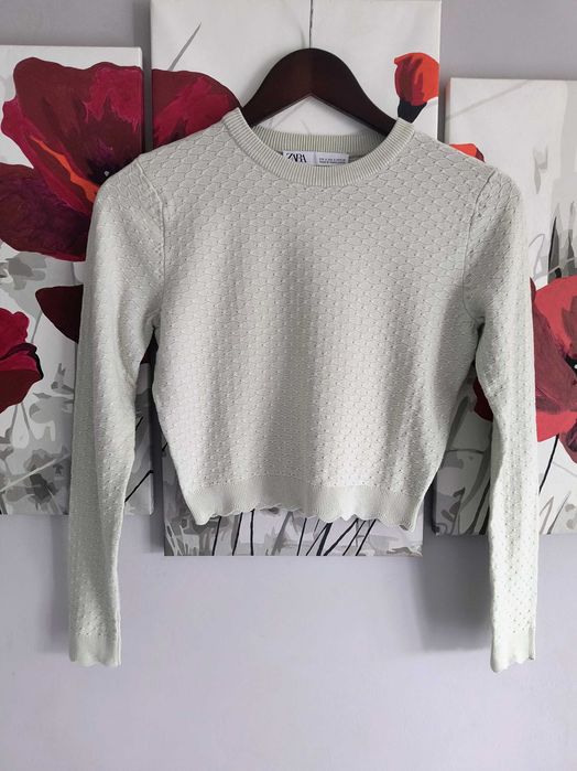 Zara damski sweterek bluza rozmiar S pistacjowy kolor modna wiskoza