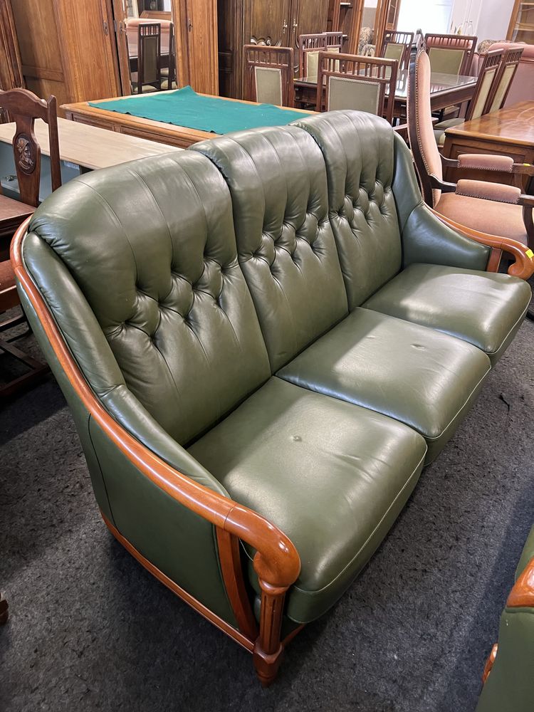 Sofa skórzana z szezlongiem/Komplet/Raty
