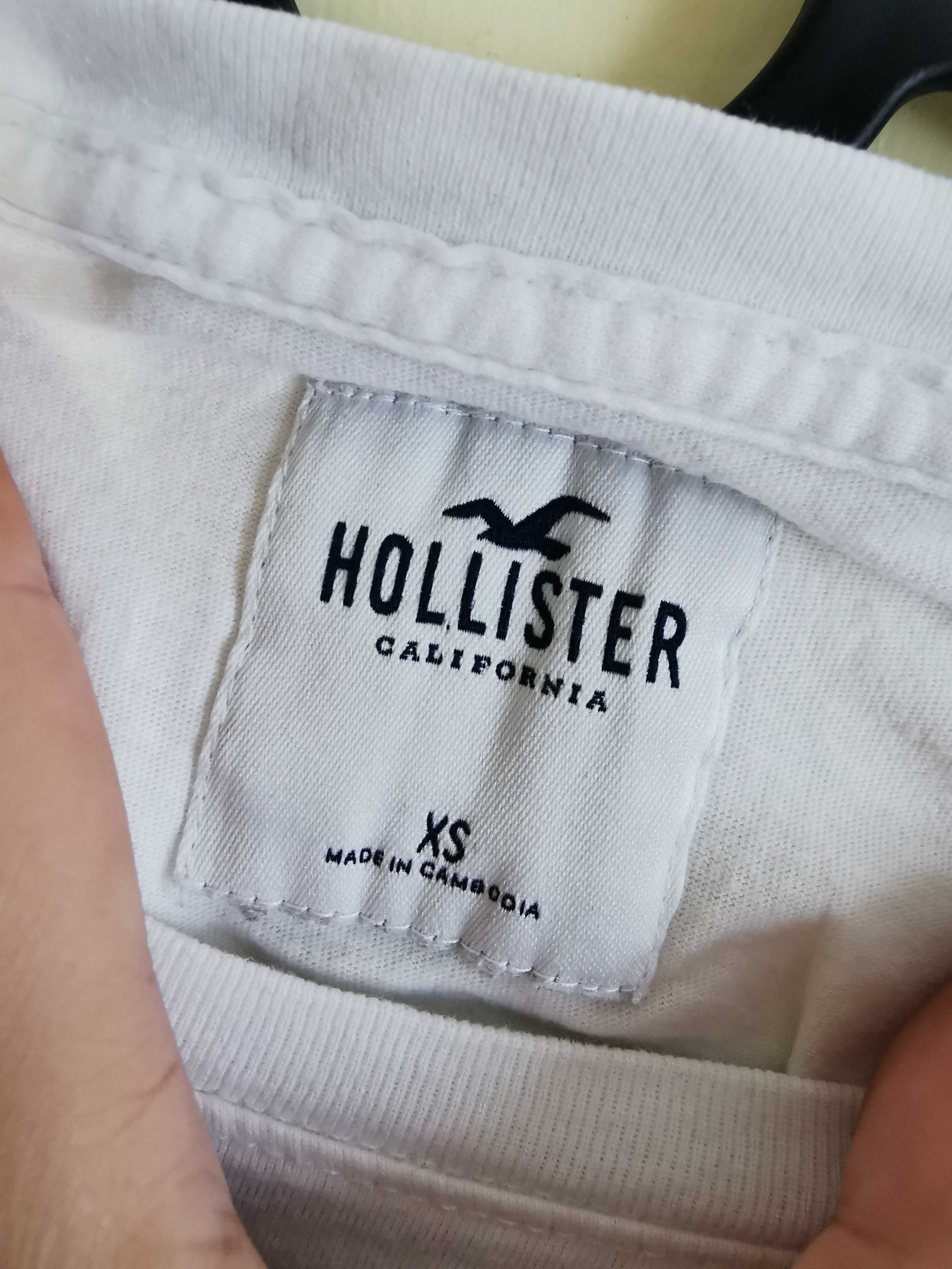 Hollister biała damska koszulka t-shirt Rozmiar XS