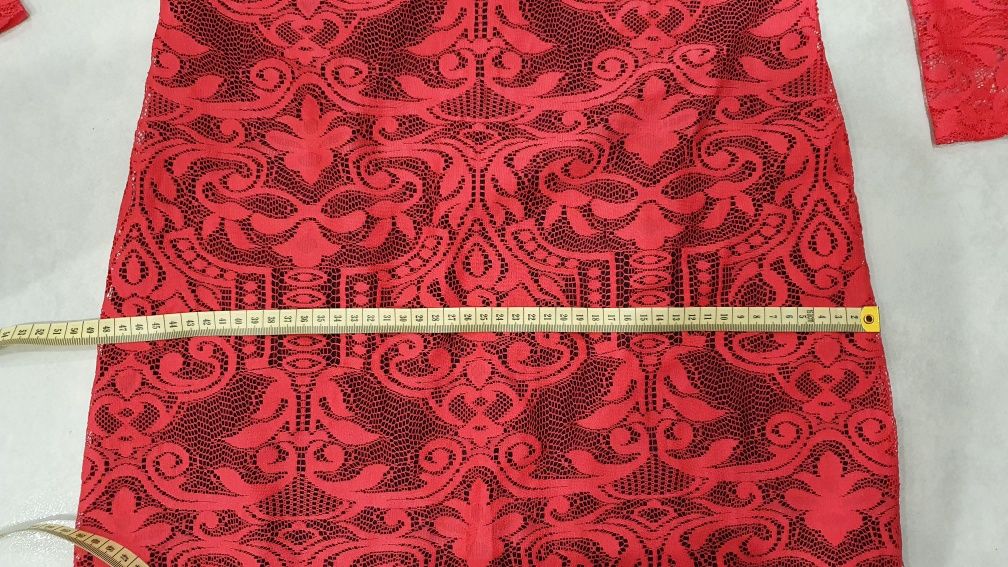 Sukienka H&M malinowa czarna koronkowa M 38 L 40