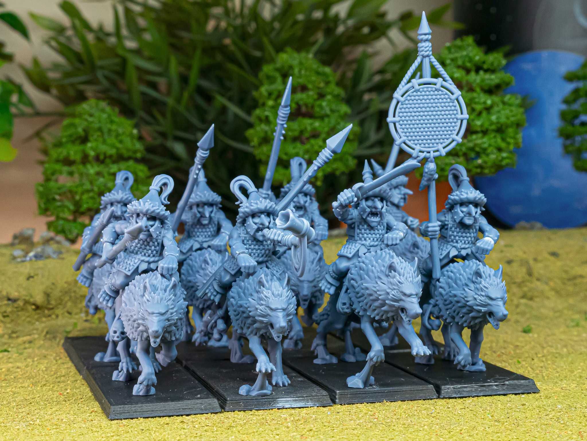 Mounted Steppe Goblins - WFB ToW AoS - Highlands Miniatures x5