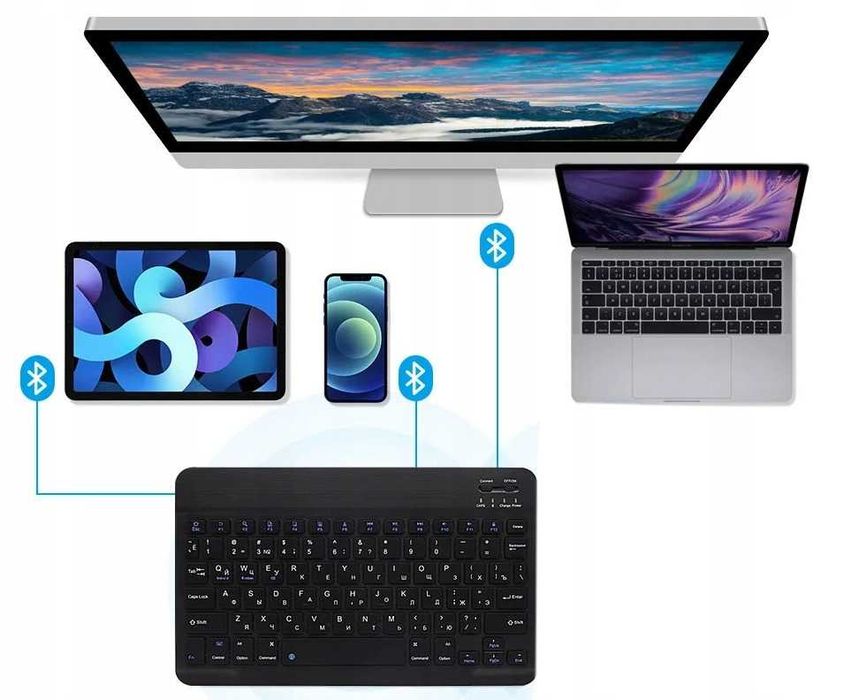 Klawiatura Bezprzewodowa do Tabletu Telefonu Telewizora Mała Bluetooth
