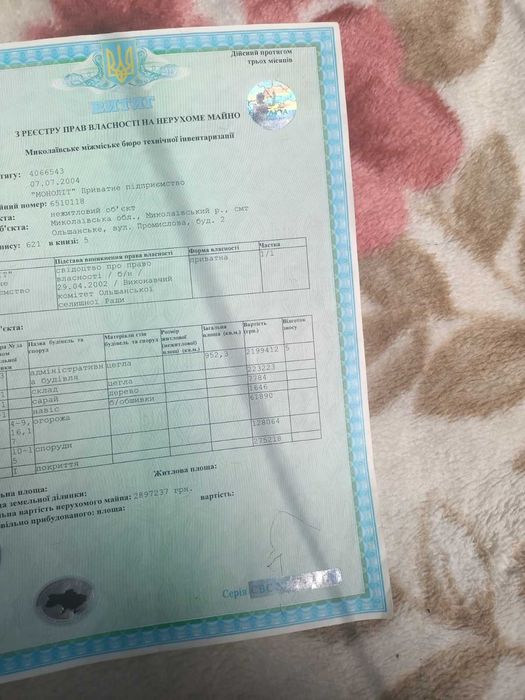 Продам  нежитловий виробничий об'єкт ПП "МОНОЛІТ"