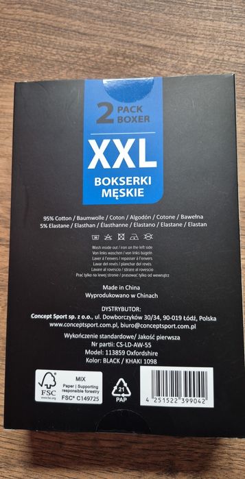 Lonsdale bokserki męskie 2 pak nowe XXL