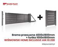 Brama przesuwna Wiśniowski 4000x1800 + furtka, napęd AWSoPRO