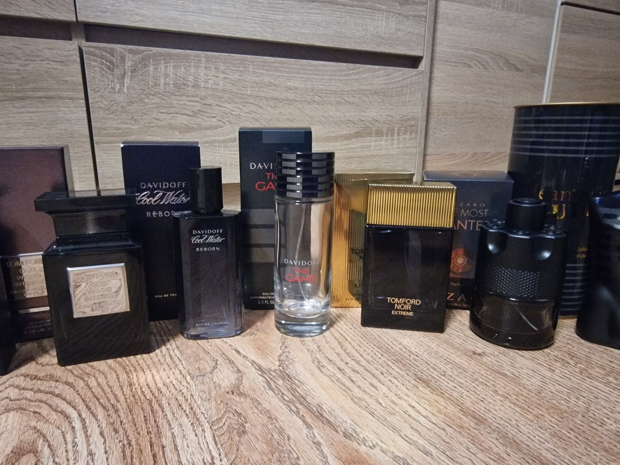 Zestaw flakonów Tom Ford Davidoff Gaultier Azzaro