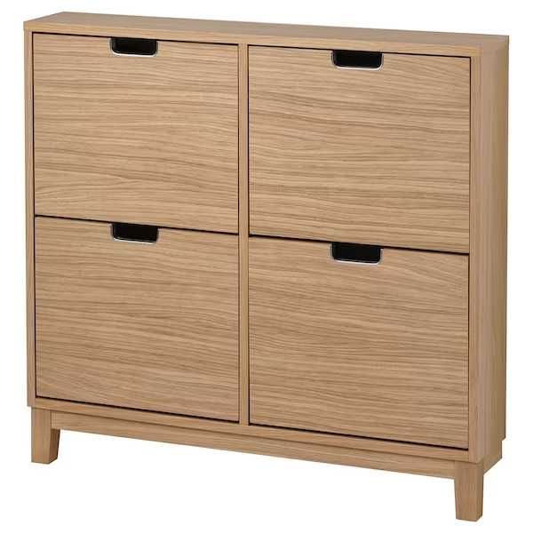 Stall STÄLL Szafka na buty 4 przegrody okl dęb 96x17x90 Ikea Nowa