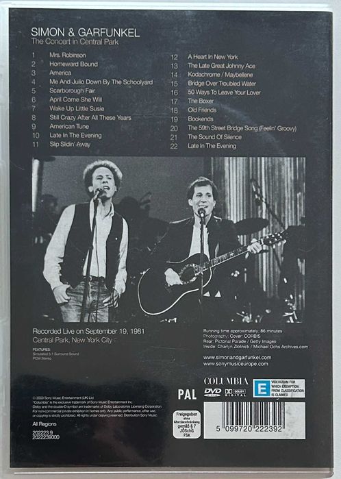 Simon & Garfunkel - The Concert in Central Park - 1981 - DVD