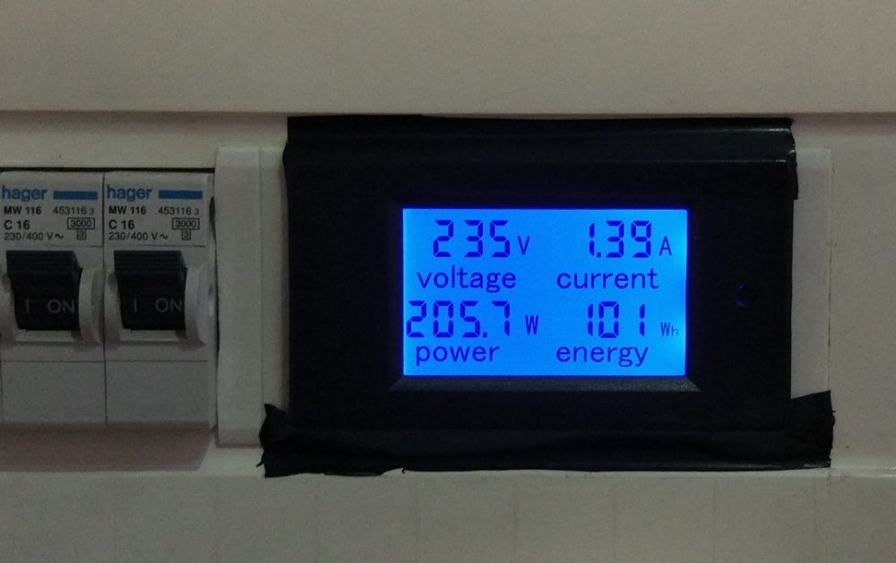 Medidor de Consumo Eléctrico Voltímetro Amperímetro LCD