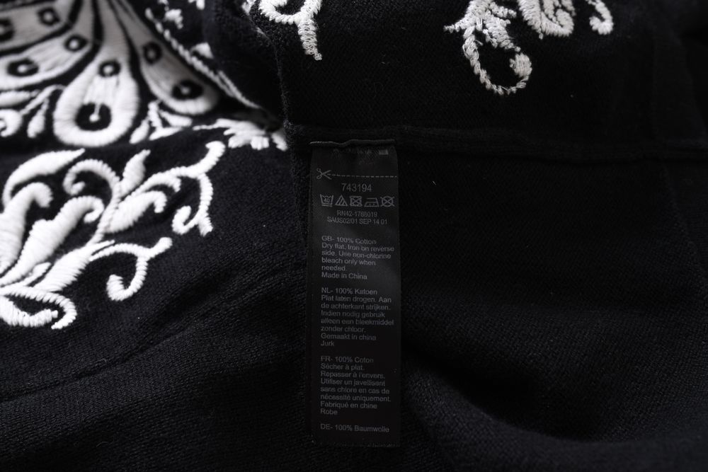 MONSOON haftowana dzianinowa sukienka rękaw 3/4 czarna 100% bawełna 36