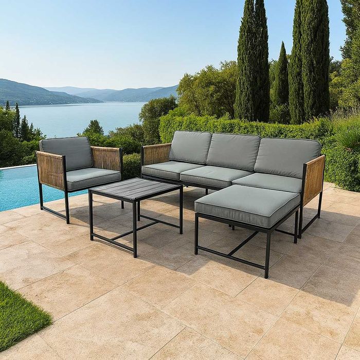 OUTLET! Narożnik Ogrodowy/Tarasowy Modułowy Zestaw Mebli 2 Kolory