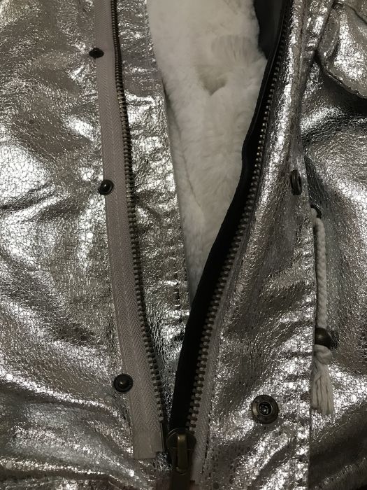 Парка зимова срібна дуже тепла на меху