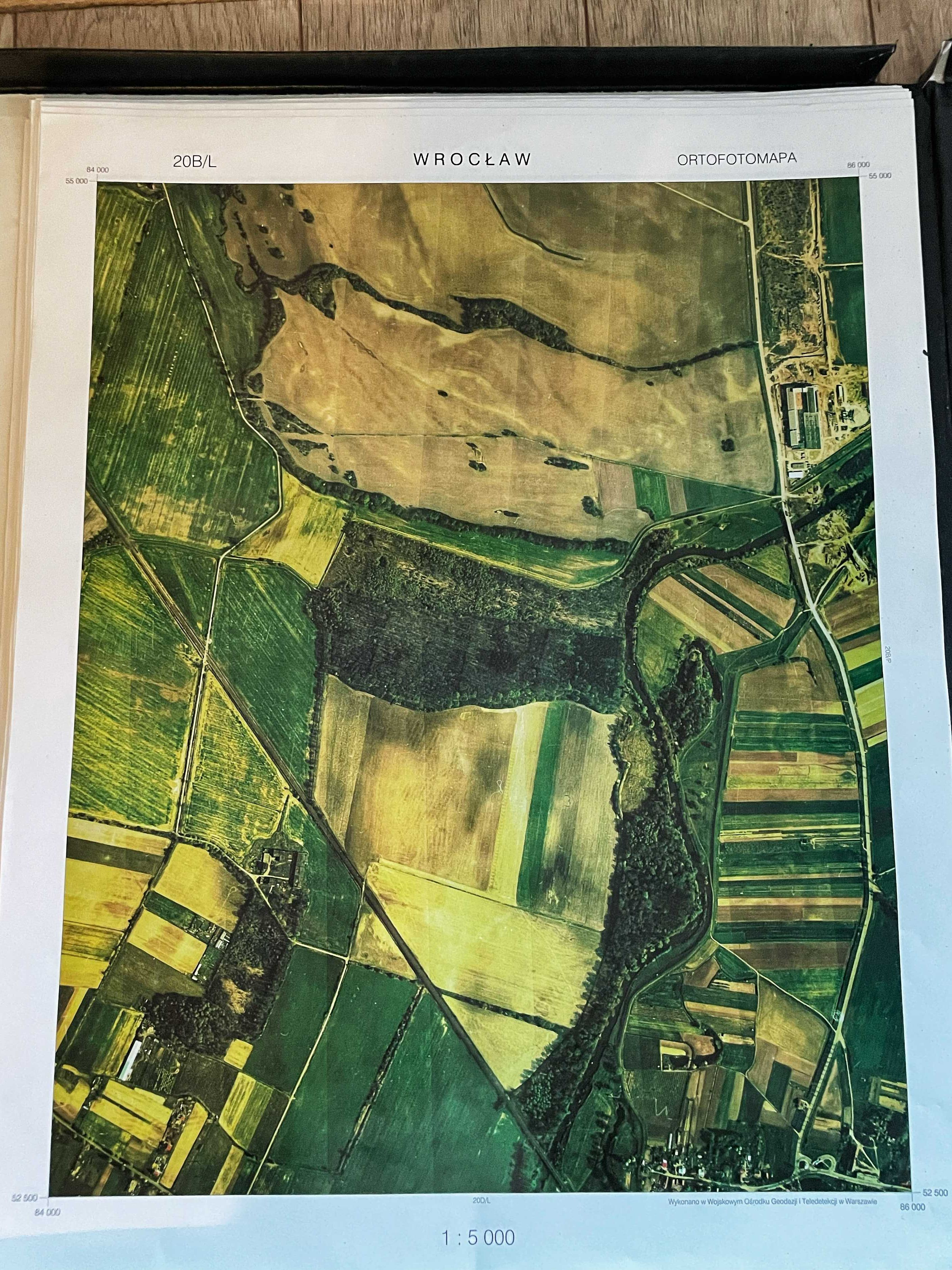 Unikat! Zestaw map - Ortofotomapa Wrocławia, 1994 rok