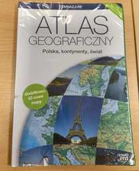 Atlas geograficzny Polska, kontynenty, świat Nowa Era