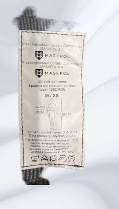 SPODNIE ubrania ochronnego wzór 128Z/MON M/XS ( 84-92/166-170 )