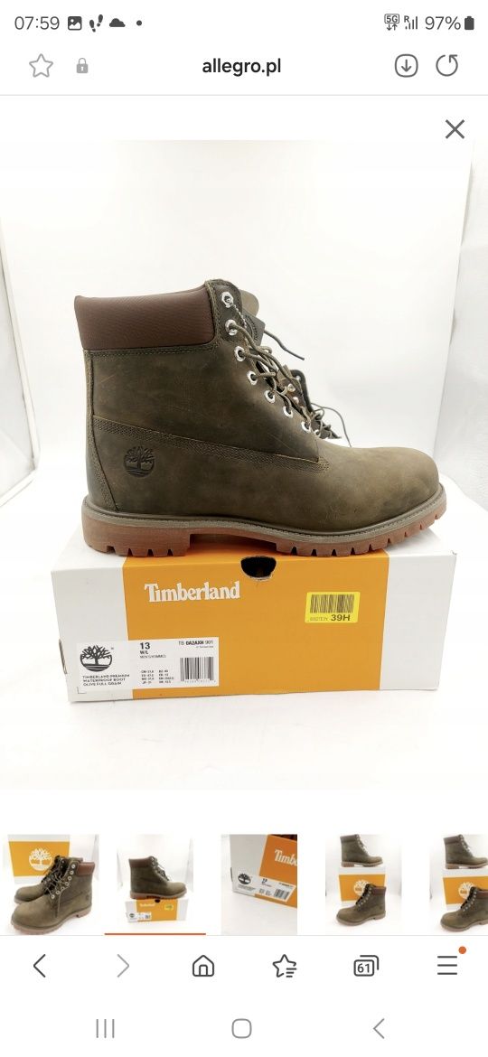 Meslie buty trapery noTIMBERLAND 6 W 1 ŚNIEGOWCE  PREMIUM  R.47 TI12G