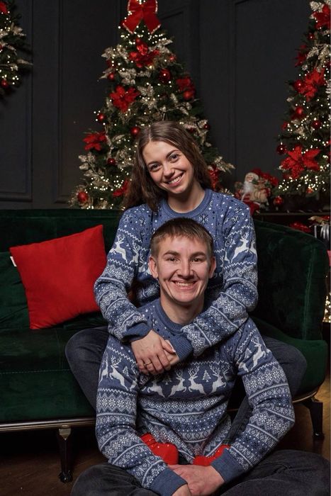 Новорічні парні вовняні светри, різні кольори