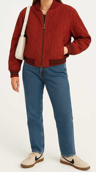 Kurtka damska skóra zamszowa vintage czerwona unikat M L skóra Munper