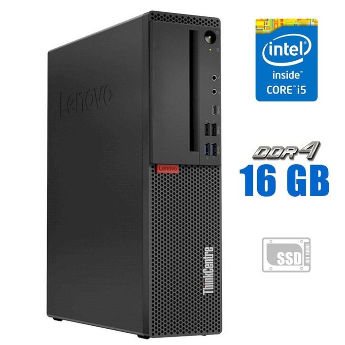 Монитор DELL24/ компьютер Lenovo ThinkCentre m720s  i5-8500 / 16 / 512
