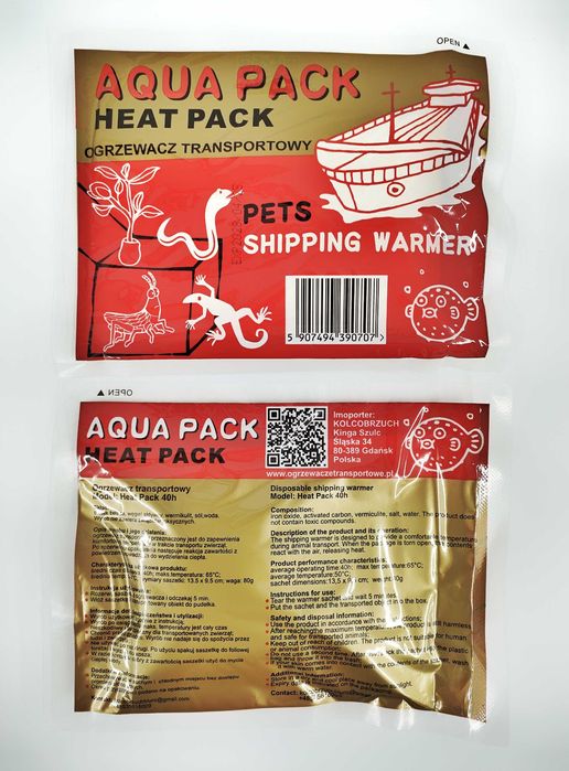 HEAT PACK 40H – 100 SZTUK ogrzewacz do transportu ROŚLIN I ZWIERZĄT