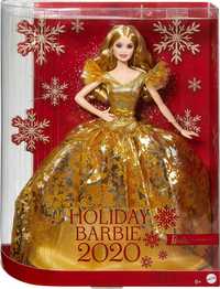 Барби Коллекционная 2020 в золотистом платье Barbie 2020 Holiday