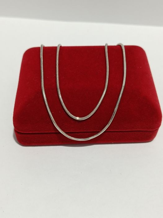 Srebrny łańcuszek splot żmijka okrągła dł.46cm, srebro próby 925