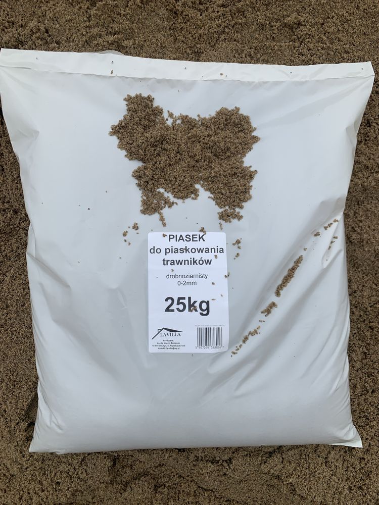 Piasek do piaskowania trawników 500kg drobnoziarnisty TANI TRANSPORT