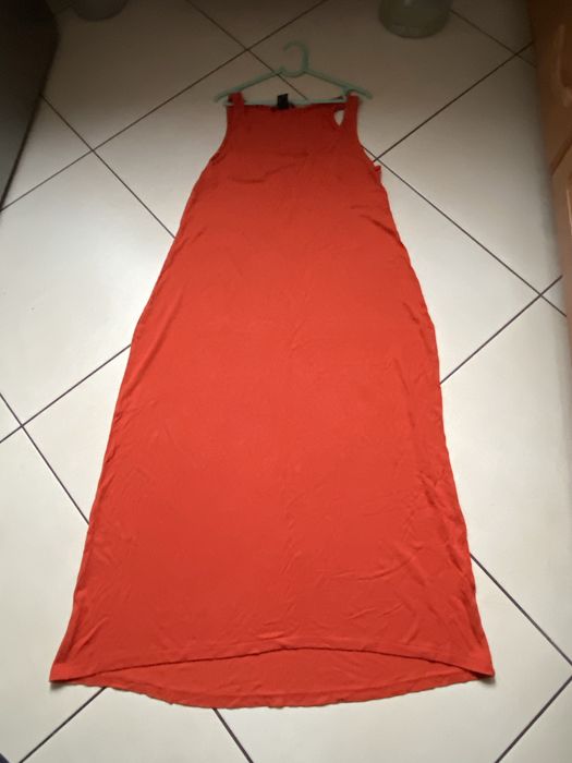 Pomarańczowa długa sukienka na ramiączkach H&M rozm. M