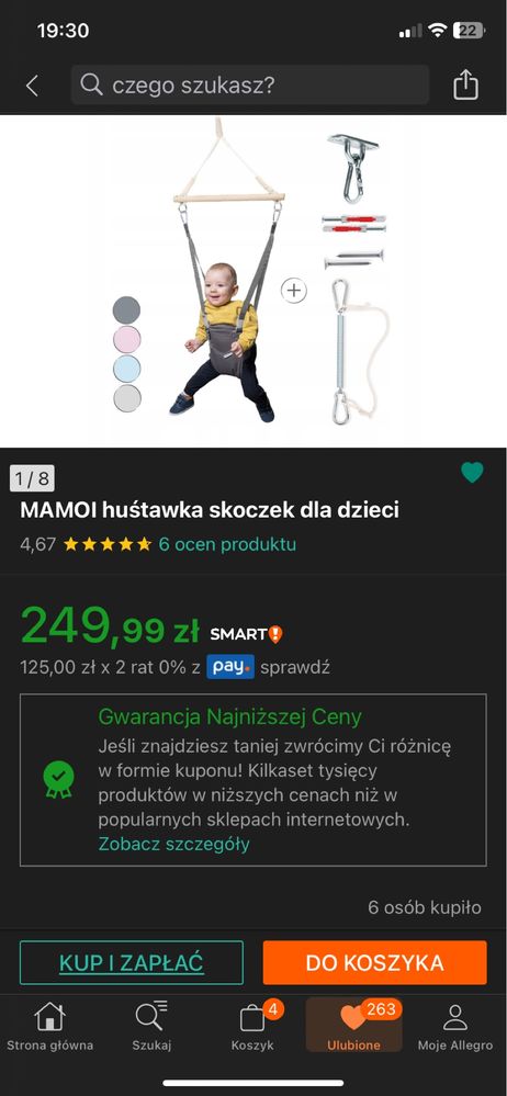 MAMOI huśtawka skoczek dla dzieci