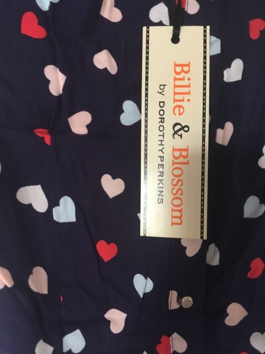 Bluzka fioletowa w serduszka Billie&Blossom Dorothy Perkins rozmiar 36