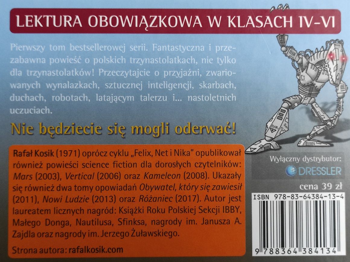 Książka młodzieżowa Felix, Net i Nika tom 1,.Gang niewidzialnych ludzi