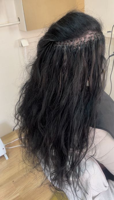 Aplicacao de extensões cola de queratina