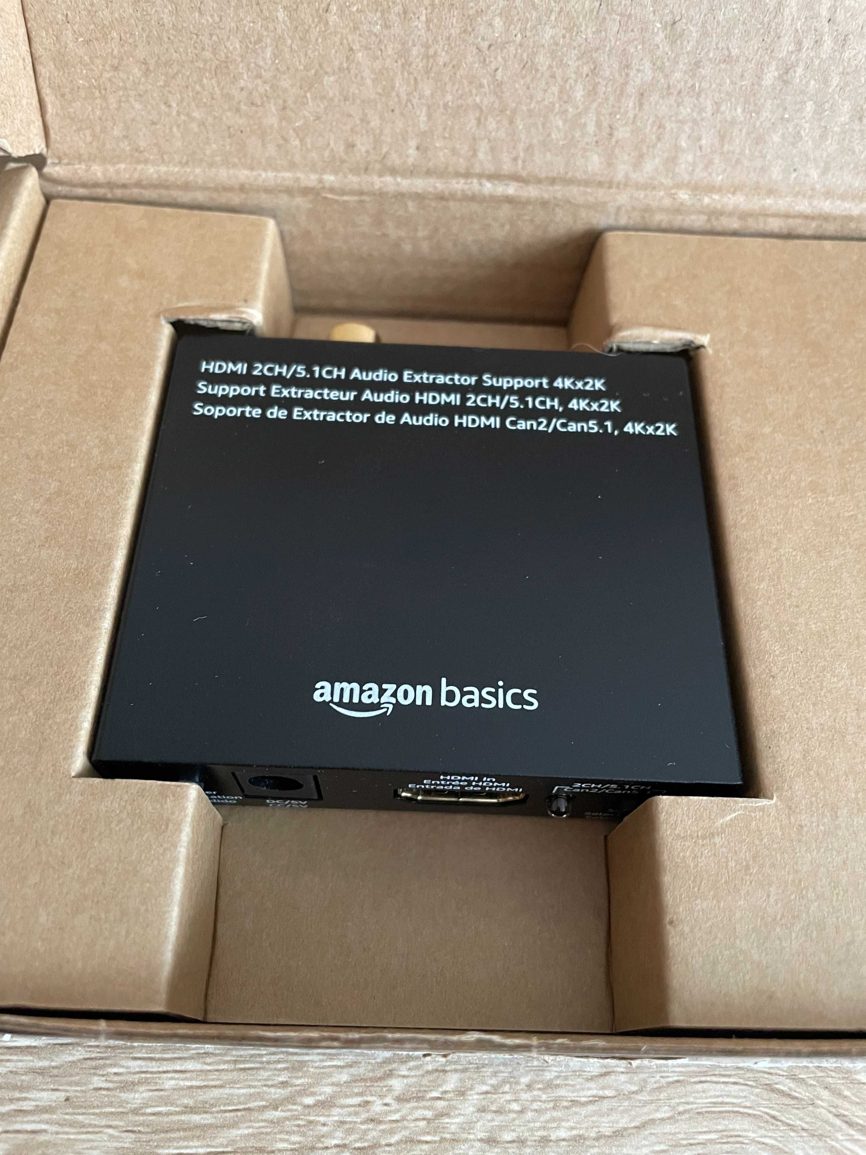 Amazon Basics 4K HDMI na HDMI i Audio Extractor Converter - Czarny