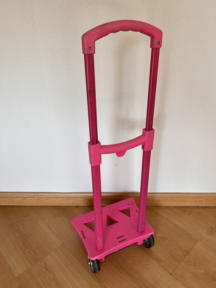 Trolley para mochila de criança cor de rosa