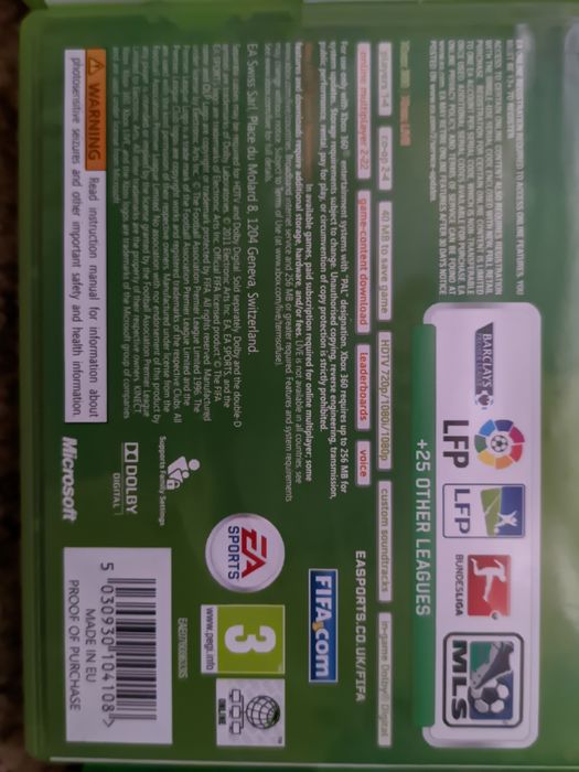 Диск игра Xbox Fifa 11,12,19